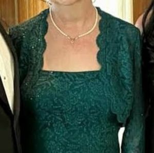 Formal gown, long, lace 2 piece, excellent condition